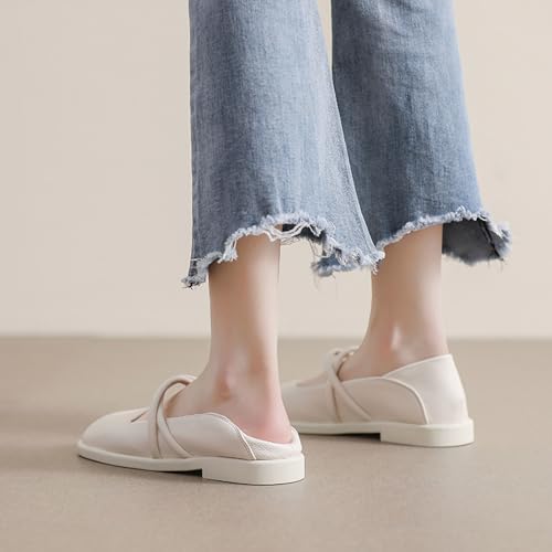 SWDZM Women's Square Toe Mary Jane Flats Comfortable Slip On Dress Shoes Ballet Flats Business Casual Work Office Shoes3