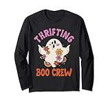 Photo Gallery divertente thrifting boo crew ghost halloween costume thrifter maglia a manica