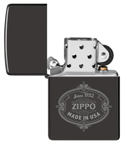 Encendedor Zippo Plaque Negro Alto Brillo miniatura 4
