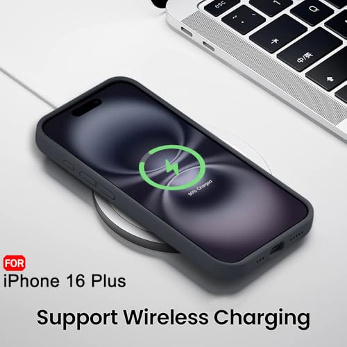 Image of TheGiftKart Liquid Silicone Back Cover Case for iPhone 16 Plus | Soft Micro-Fibre Lining Inside | Camera & Screen Protection | Shockproof Back Cover for iPhone 16 Plus (Silicone, Grey)