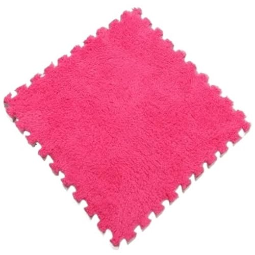 Tapis chaud pour pièce en mousse EVA et peluche dense Rose Red pour chambre élégante