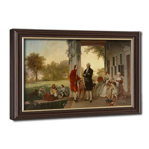 Toile George Washington Lafayette 1784 habiller un petit mur de bureau avec cadre