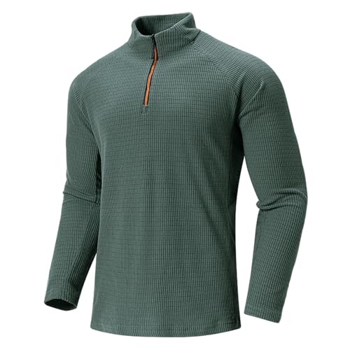 Men's 1/4 Zip Micro-fleece Pullover, Outdoor Casual Sweatshirt Golf Quarter Zip for Fall, Winter