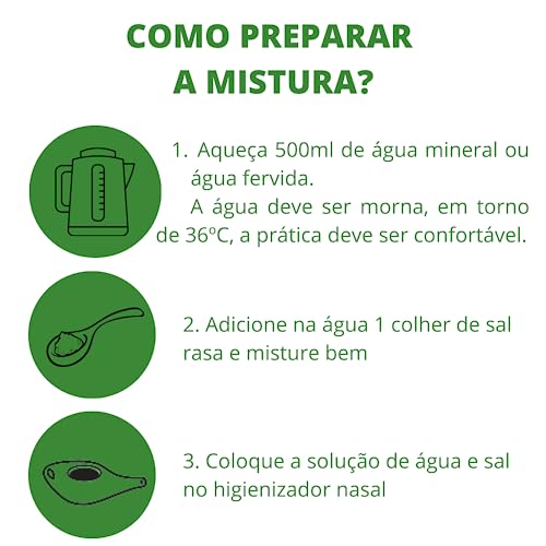 Higienizador Nasal Neti Pot Jalaneti Ducha Lavador Narilz Combate Sinusite Rinite Congestão Nasal