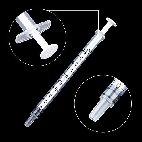 20 packs plastic syringe with measurement suitable for measuring watering refilling 1 ml