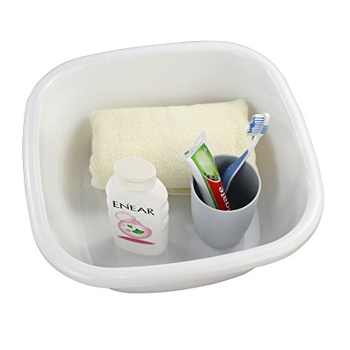 Eagrye 4-Pack 12 Quart Plastic Dishpan/Wash Basin, White #TOP4