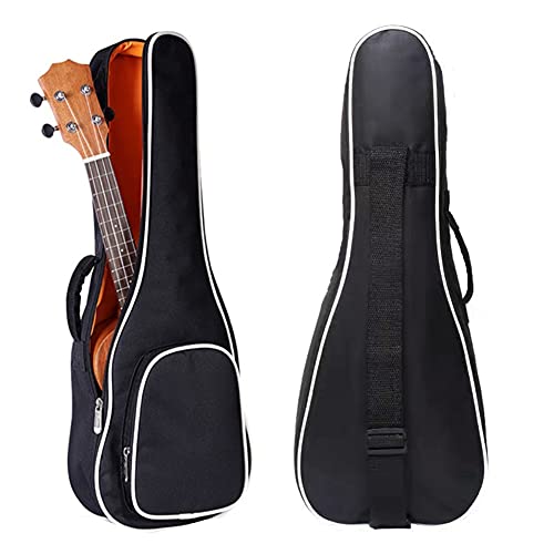 Portable Durable 23 Inch Black Ukulele Bag Soft Case Monolayer Bag Single Shoulder Backpack Padded Musical Instrument (Ukulele Bag 23 inch)