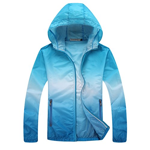 Gazechimp 1x Chaqueta De Deporte Secado Rápido Ropa Activa Anti-ultravioleta A Prueba De Viento Para Mujer Hombre Unisex - Azul, S