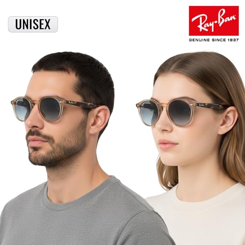Image of Ray-Ban RB2180 Round Shaped Sunglasses for Men & Women with Official RAYBAN Eyewear Kit