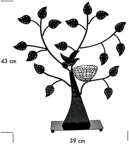 Jewelery stand in "Tree" design - black approx. 43 x 39 x 8 cm - jewelery holder storage and presentation - Grinscard