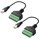 Lot de 2 pour plus de souplesse: Ce pack contient 2 adaptateurs pour multiplier les connexions ou préparer plusieurs points de raccordement. Chaque borne à vis rj45 mâle 8 broche avec format 8P8C et câble 21 cm optimise l’organisation du câblage. Le convertisseur rj45 vers bornier à vis est idéal pour prototypage, réparations, extensions temporaires et intégration réseau professionnelle
