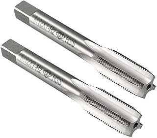 sourcing map Metric Machine Thread Tap M12 x 1 H2 High Speed Steel Straight Flutes Screw Tapping Threading Machinist Repair DIY Tool 2pcs