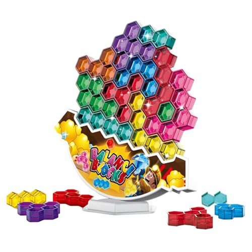 Generisch Torre de apilamiento de bloques de construcción, bloques de construcción interactivos, apilables y de equilibrio para la mesa de los niños pequeños | Multipropósito al aire libre para