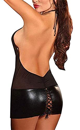 SxyBox-Lenceria-Mujer-Ropa-Interior-elastica-Mini-Vestido-sin-Mangas-Club-Desgaste-Transparentes-Teddy