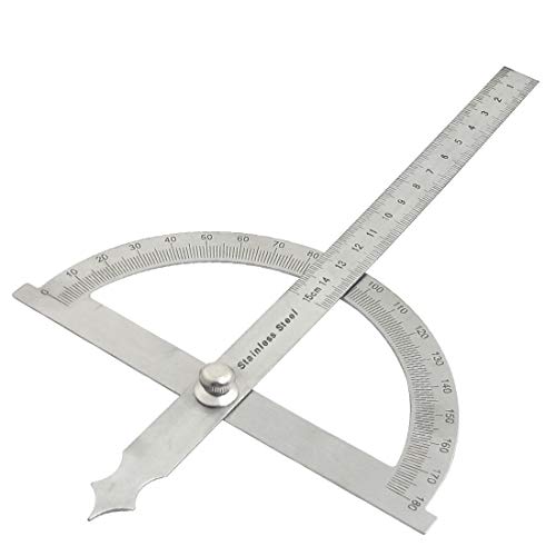 Regla transportadora de 15 cm con goniómetro 180° miniatura 1