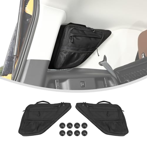 Linskip TrunkMate Suction Organizer for Ford Bronco Sport 2021-2024 2025, Rear Side Window Storage Bag for Ford Bronco Sport Trunk Accessories Pair(Black)