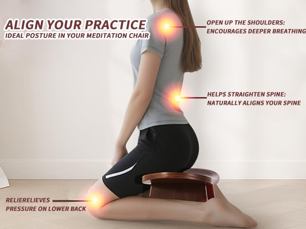 Meditation Bench - Ergonomic Kneeling Stool for Yoga & Prayer, Portable Floor Seating for Home, Office, Travel | Zen & Mindfulness - Image 6