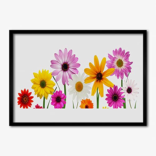 Affiche encadrée fleurs de nature colorées 70x50 cm Tulup cadre MDF salon
