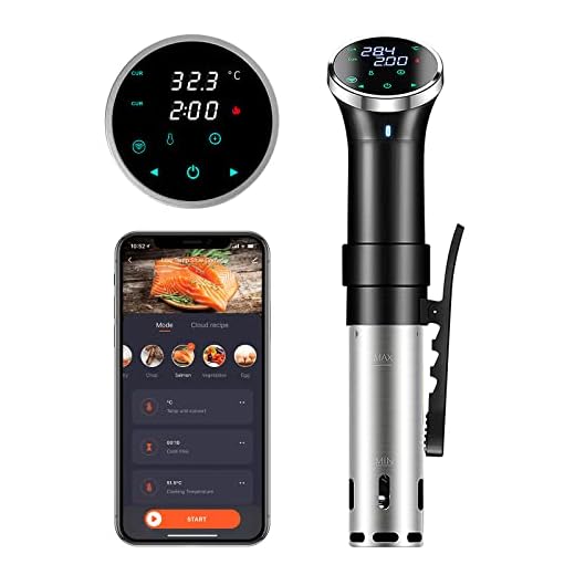Sous Vide Roner, WIFI Cocina Baja Temperatura 1100W con Rango Temperatura 25-95℃ y Timer, 360° Circulador Térmico Inmersión, Prueba Agua IPX7, Sous Vide Cocedor Stick para Fiestas, Comidas Navideñas