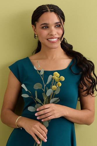 Image of Fair Indigo Women's 100% Organic Pima Cotton Ballet Neck Dress