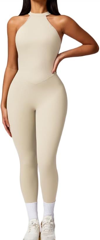 HSQSMWJ Women Backless Seamless Scrunch Gym Yoga Fitness Clothing Jumpsuits Playsuits Bodysuits