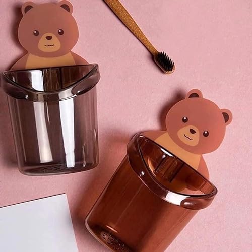 Image of Boniry Plastic Toothbrush Holders for Bathroom - Durable and Sturdy Brush Holder, Multipurpose Brush Holder for Bathroom Wall - Perfect for Home Use 3 Pcs (Multicolor)