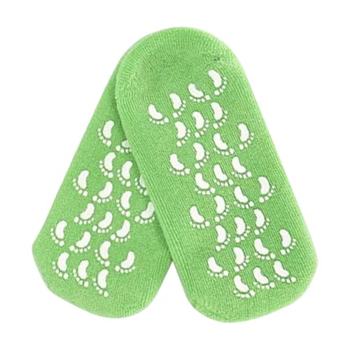 Calcetines de silicona para pies secos agrietados de silicona hidratantes para mujeres y hombres, calcetines de gel de spa, calcetines suaves para el cuidado de los pies, calcetines hidratantes, verde