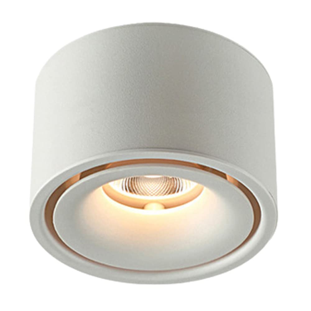 Aioneer Surface Mounted Cob Lighting-Baffle Trim 5W/7W/12W Aluminum Ceiling Downlight -Led Indoor Ceiling Spotlight -Cylinder Flat Spotlight Simple Retrofit Installation - No FlickerWhite-7w-4000K