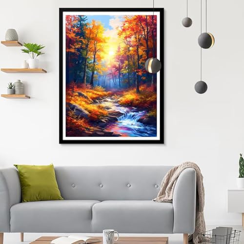 Cadeau femme diamond painting kit complet pour broderie diamant paysage coloré