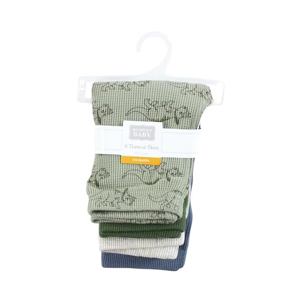 Hudson Baby Unisex Baby Thermal Tapered Ankle Pants 4pk, Acorn Botanical