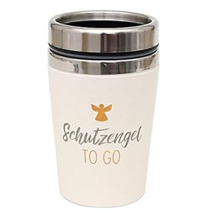 Dekohelden24 Thermobeker/beker to go, motief: beschermengel to go, afmetingen H/Ø: 13,5 x 8,4 cm, inhoud: 240 ml.