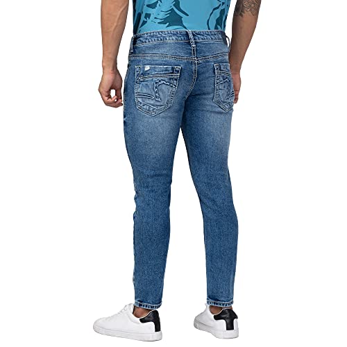 Image of Spykar Men's Kano Slim Fit Mid-Rise Jeans (Ankle Length)