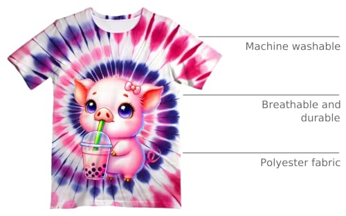 Image of Kids Neon Tie Dye Shirt for Boys Girls Tie-Dye T-Shirt Hippes Tshirt Senior Children Tee Size 6-16 Years Age