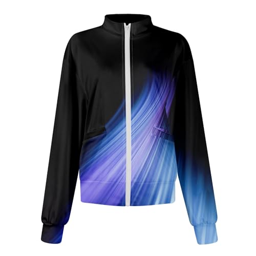 Scrub Jackets for Woman Zip Up Long Sleeve Tops Print Plus Size Womens Scrubs for Women Nursing Shirts with Pockets