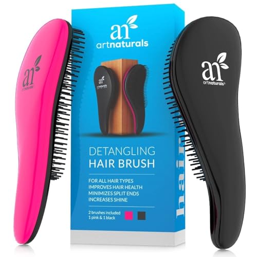 Artnaturals, Detangling Hair Brush, 2 Piece Set
