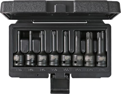 Jeu de douilles tournevis longues à chocs Torx T30-80 pour accès difficile - 4