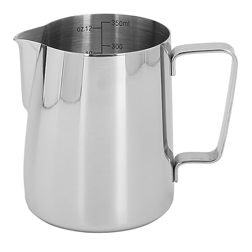 Jarra de de café, Jarra de Espuma de Leite Prateada Brilhante, Aço Inoxidável 304, Multifuncional Co