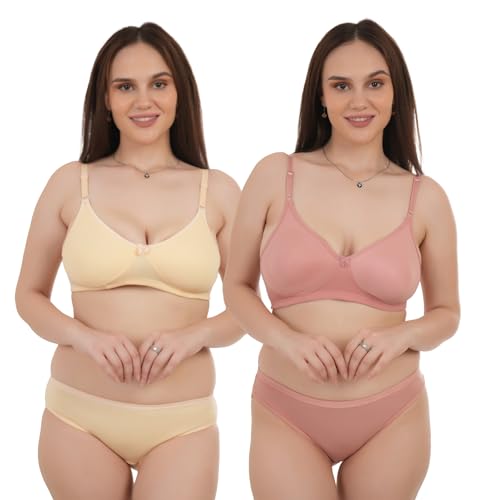 Image of Unitrust Premium Lingerie Set with Full Coverage Non-Padded Bra and Hipster Panty Set
