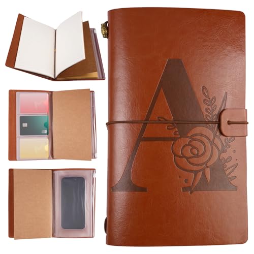 Cuaderno de Cuero, 20x12cm Cuaderno de Viaje, Marrón Diario de Cuero, 140 Páginas Diario de Viaje de Piel, Diarios para Escribir, para Escribir, Regalos, Viajeros, Profesionales, Diarios, Educador
