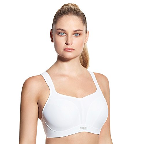 Panache Womens Underwired Sports Bra, White, 32DD