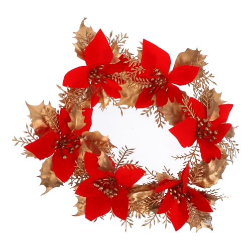 6 Piezas Decoraciones de Coronas navideñas Flor Decoración navideña Accesorios Falso Casarse Vistoso paño decoración del árbol navideño de Decoracion de polivinilo