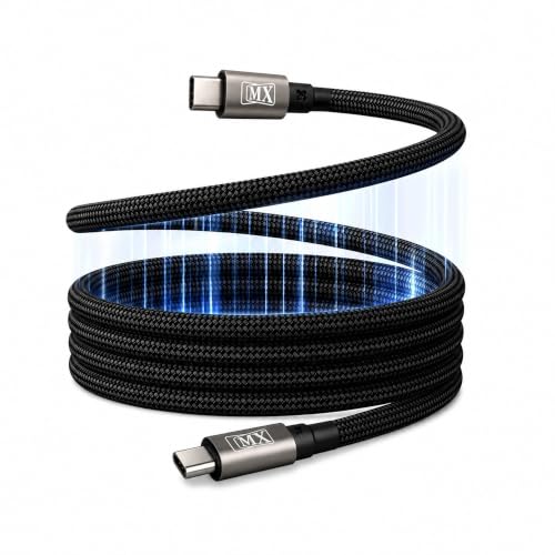 Image of MX 240W Type-C Fast Charging Cable 1.2M, Magnetic Self-Coiling Nylon Braided PD 3.1 Charging Cable with E-Marker Chip, 480Mbps Data Transfer for Laptops, Tablets & Smartphones