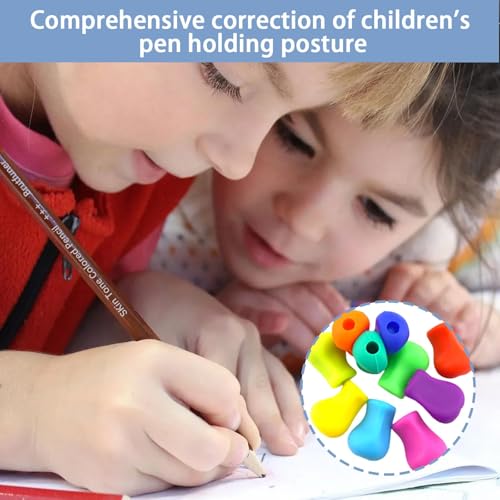WORUIB 18 Pcs Pencil Grips, Ergonomic Pen Grips for Children & Adults, Silicone Writing Aid Tool - Image 6
