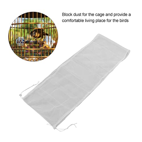 Image of Birdcage Nylon Mesh Net Adjustable Dustproof Seed Catcher Guard Net Cover for Parrots Parakeet Macaw Cage
