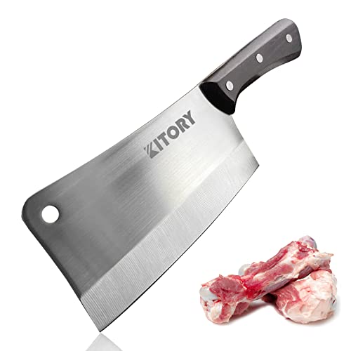 Kitory Hackmesser 18cm, Fleichmesser Extrem Scharf Chinesisches Küchenmesser, Metzgermesser mit Hochwertigem Edelstahl & Ergonomischem Griff - 4mm...