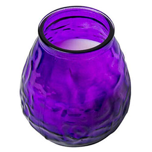 We Can Source It Ltd – 1 x Low Boy Glass Jar Candles with 70 Hour Burn Time – Purple Wax Jars for Home, Garden, Restaurant & Commercial Use – Lead-Free Cotton Wick