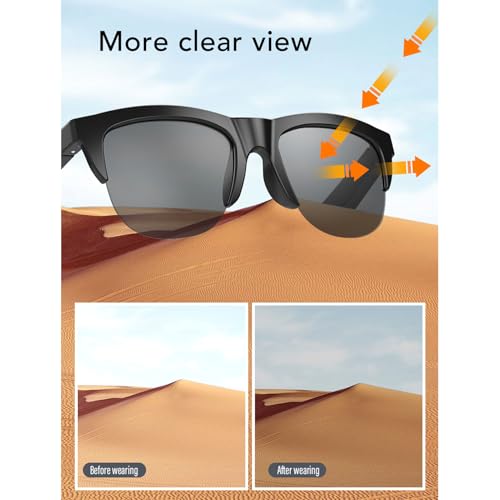 AI Smart Brille, Bluetooth Audio Sonnenbrille für Frauen und Männer mit Mikrofon und Lautsprecher, Berührungskontrolle, Musikanrufe für Outdoor Sportarten – Bild 5