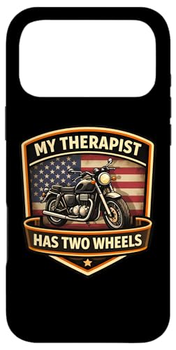 My Therapist Has Two Wheels �N���V�b�N �I�[�g�o�C �o�C�J�[ �A�����J�� �X�}�z�P�[�X iPhone 17 Pro Max �p