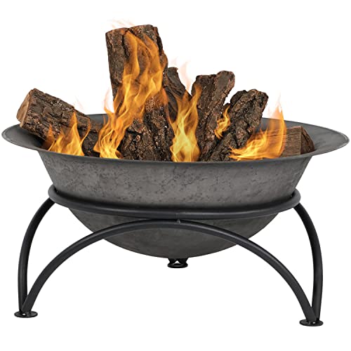 Sunnydaze 23.5Inch Fire WoodBurning Cast Iron Fire Pit Bowl and Stand