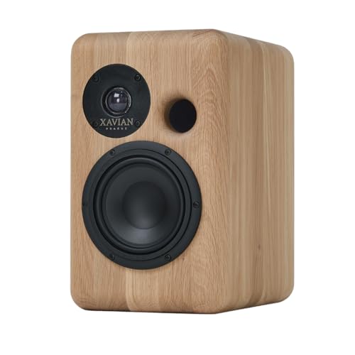 XAVIAN, High-End Regallautsprecher UNICA aus massivem Eichenholz, 23-mm-Gehäuse, 2-Wege-Bassreflex, maßgefertigte AudioBarletta-Treiber, natürlicher & organischer Klang,...
